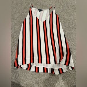 dressy white and red striped tank top